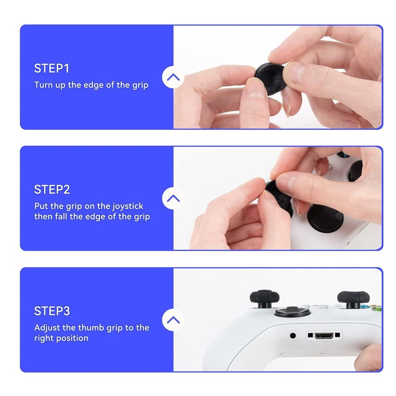 GEEKSHARE Thumb Grip Caps for Xbox One Controller,Silicone Joystick Cover Solid Color Thumbsticks Cover Set Compatible with Xbox Series X,3 Pairs / 6 Pcs (Black) - Image 5